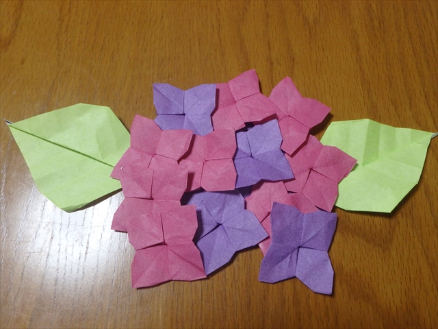 紫陽花 折り紙 立体